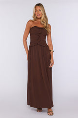 Perfectly Styled Strapless Maxi Dress Brown