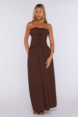 Perfectly Styled Strapless Maxi Dress Brown