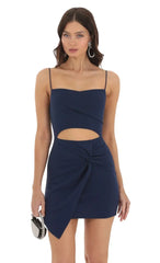 Twist Cutout Dress In Navy