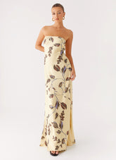 Alisa Strapless Maxi Dress - Buttercream Bliss