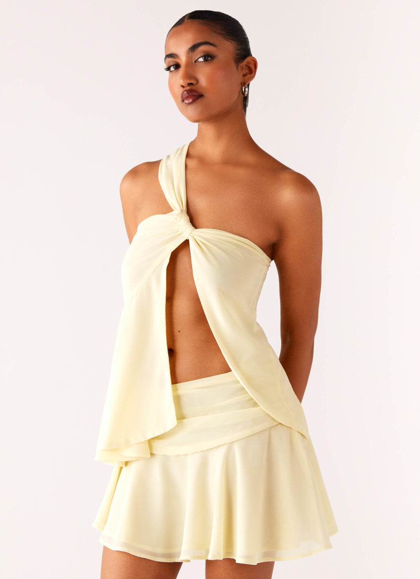Delight Me Asymmetrical Top - Yellow