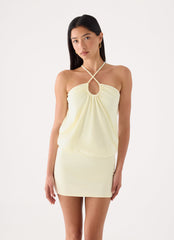 Etta Halter Mini Dress - Yellow