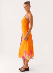 Kea Midi Dress - Orange Tropical
