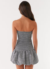 Martell Mini Dress - Black Gingham