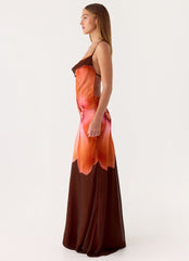 Night Drive Maxi Dress - Chocolate Blossom