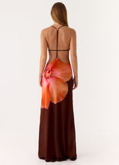 Night Drive Maxi Dress - Chocolate Blossom