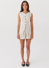 Born for Bordeaux Linen Shorts - Oatmeal
