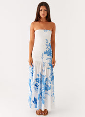 Rebecca Maxi Dress - Blue Floral Print
