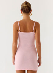 Roa Embellished Knit Mini Dress - Pink