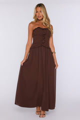 Perfectly Styled Strapless Maxi Dress Brown
