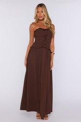 Perfectly Styled Strapless Maxi Dress Brown
