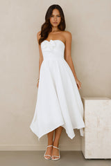 Saltwater Soul Strapless Midi Dress White