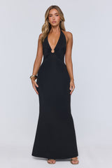 Hotter Now Halter Maxi Dress Black