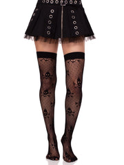 Skull Net Thigh Highs