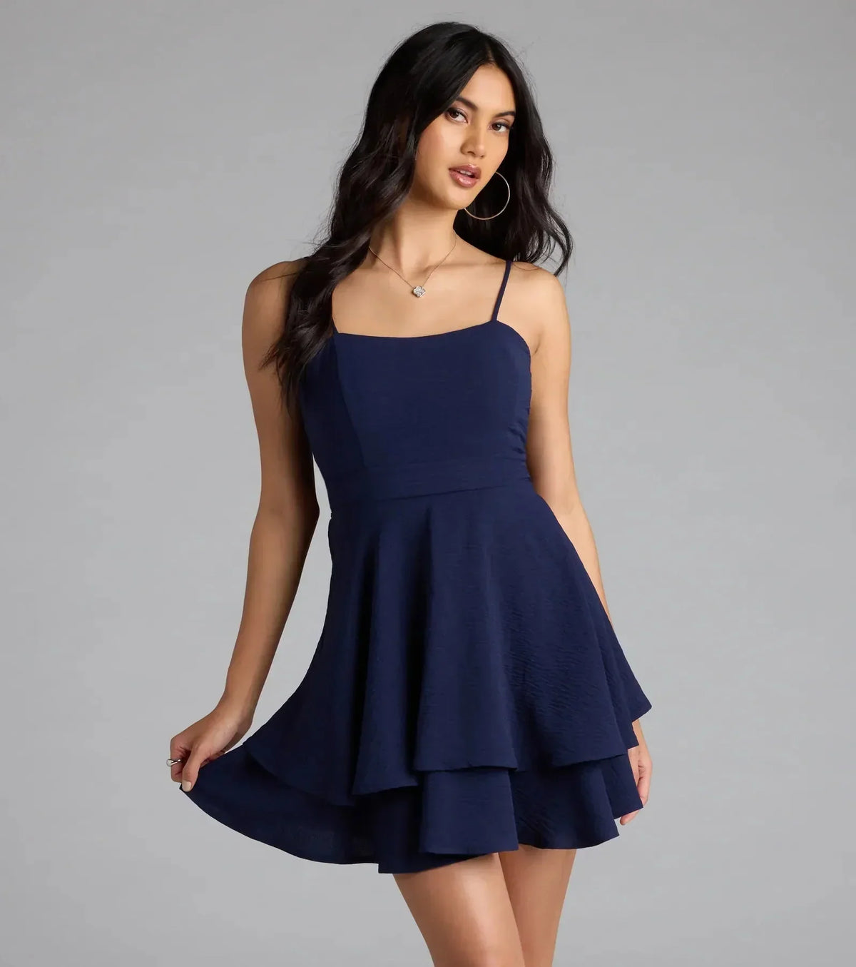 Lovely Day Tie Back Ruffle Skater Dress