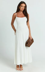 Panelled Knit Dress In White