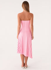 Jorvana Midi Dress - Strawberry Stripe