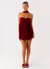Saturn Mini Dress - Maroon