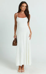 Panelled Knit Dress In White