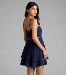 Lovely Day Tie Back Ruffle Skater Dress