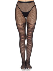 Gilded Grid Net Tights