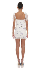 Floral Ruffle Dress In White